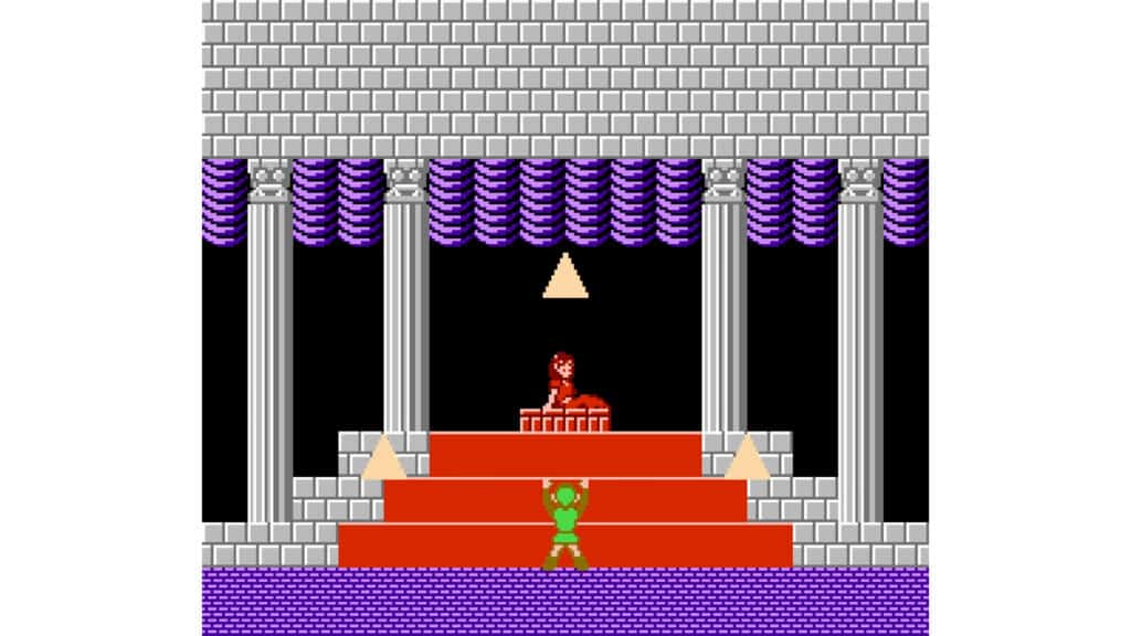 An in-game screenshot from Zelda II: The Adventure of Link.