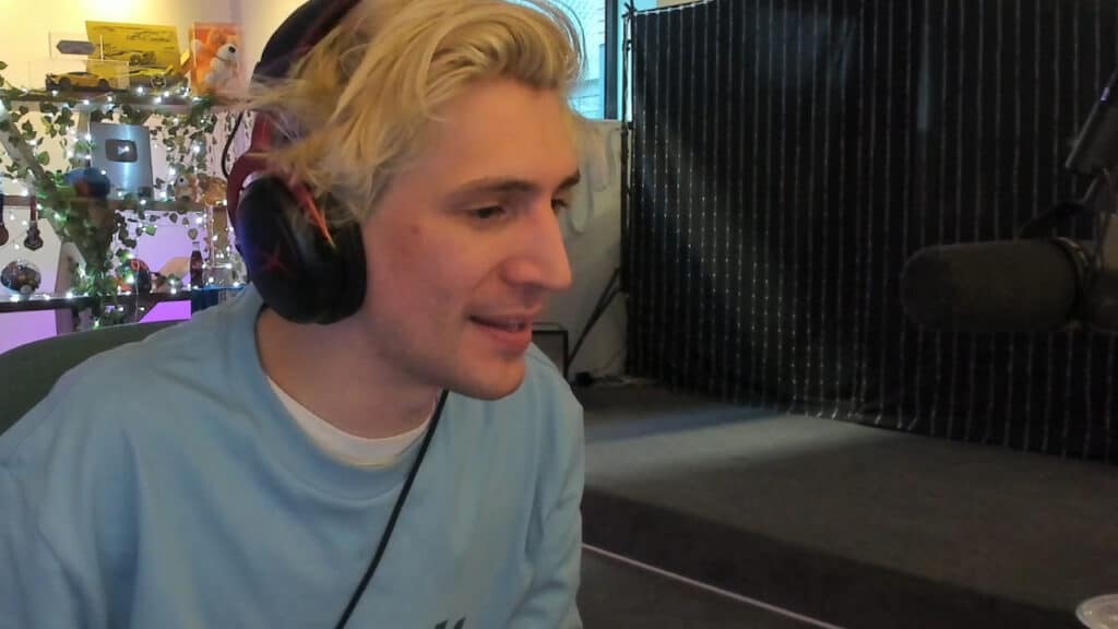 A screenshot from xQc's stream.