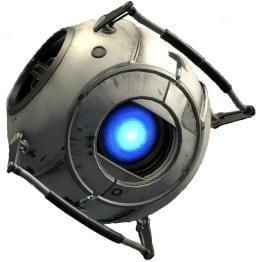 A screenshot of Wheatley from Portal 2