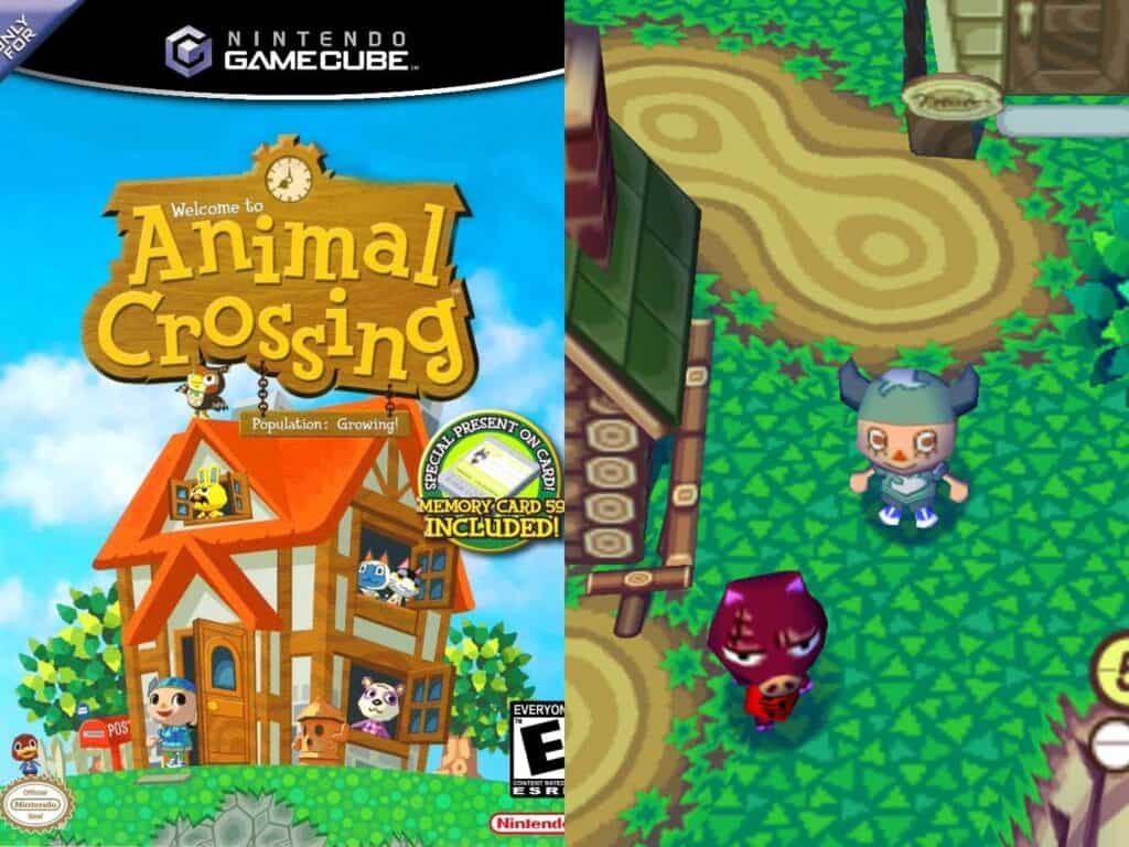 Animal Crossing box art and gameplay