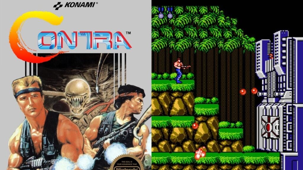 Contra box art and gameplay