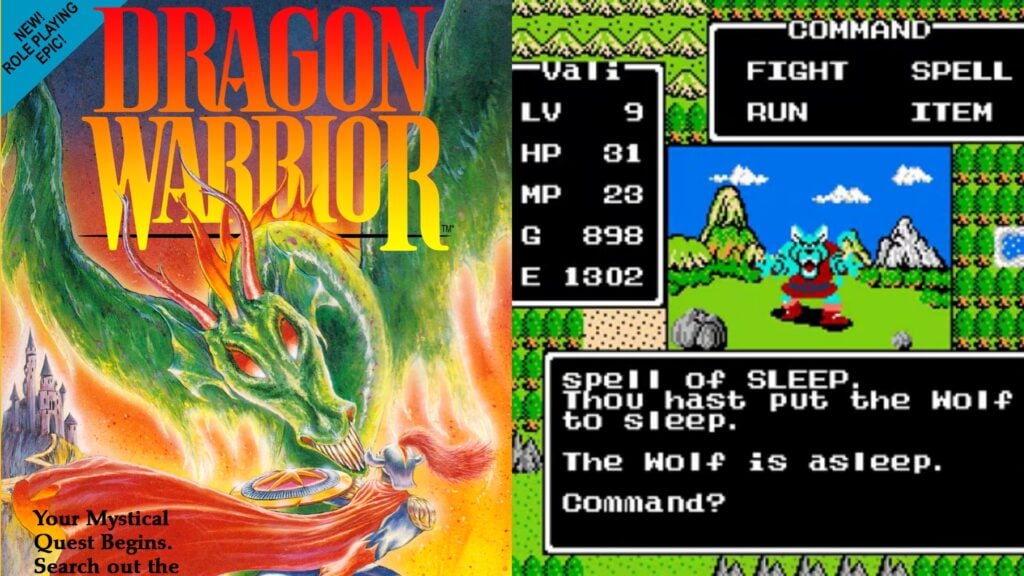 Dragon Warrior box art and gameplay
