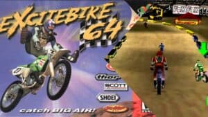 Excitebike 64 box art and gameplay