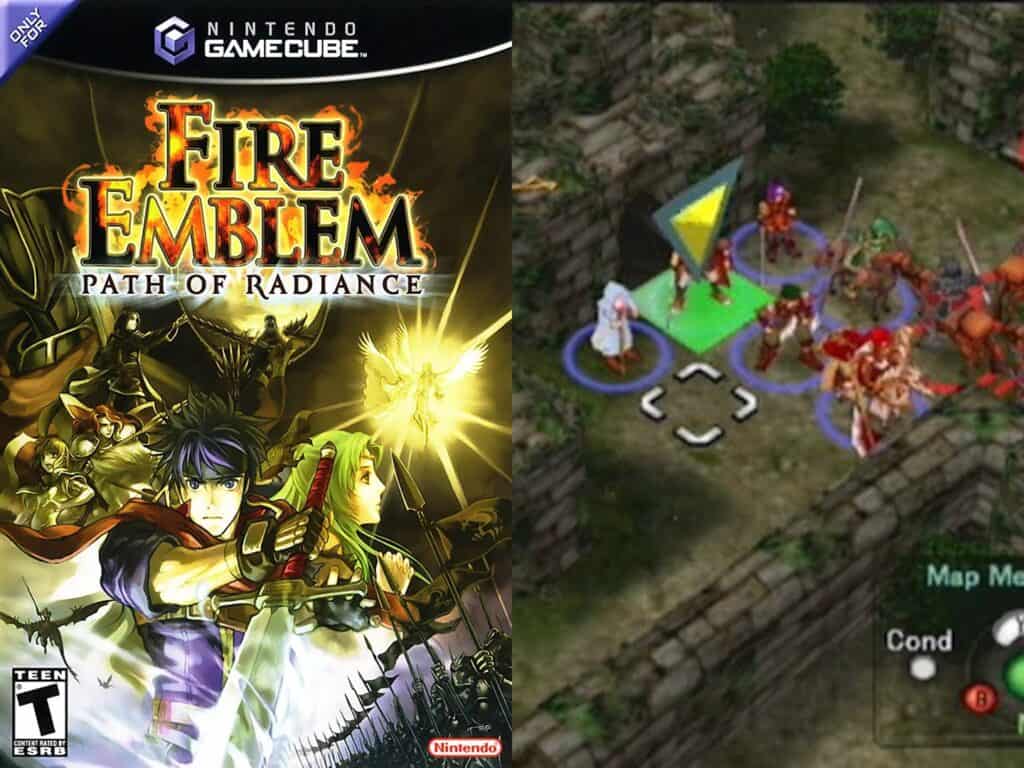 Fire Emblem: Path of Radiance box art and gameplay