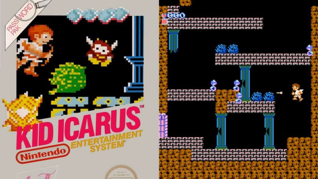 Kid Icarus box art and gameplay