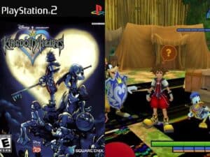 Kingdom Hearts box art and gameplay