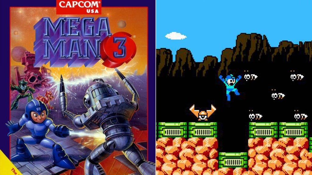 Mega Man 3 box art and gameplay