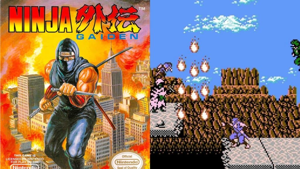 Ninja Gaiden box art and gameplay