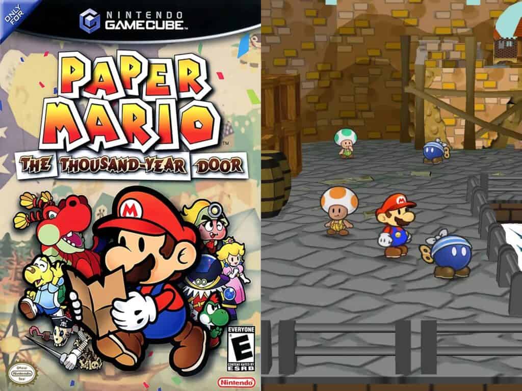Paper Mario: The Thousand Year Door box art and gameplay