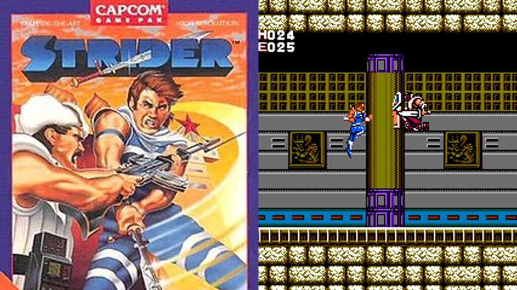 Strider box art and gameplay