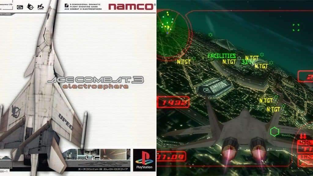 Ace Combat 3 cover and gameplay