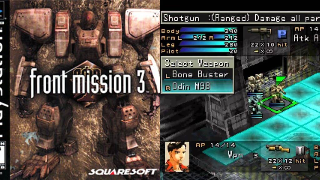 Front Mission 3 cover and gameplay