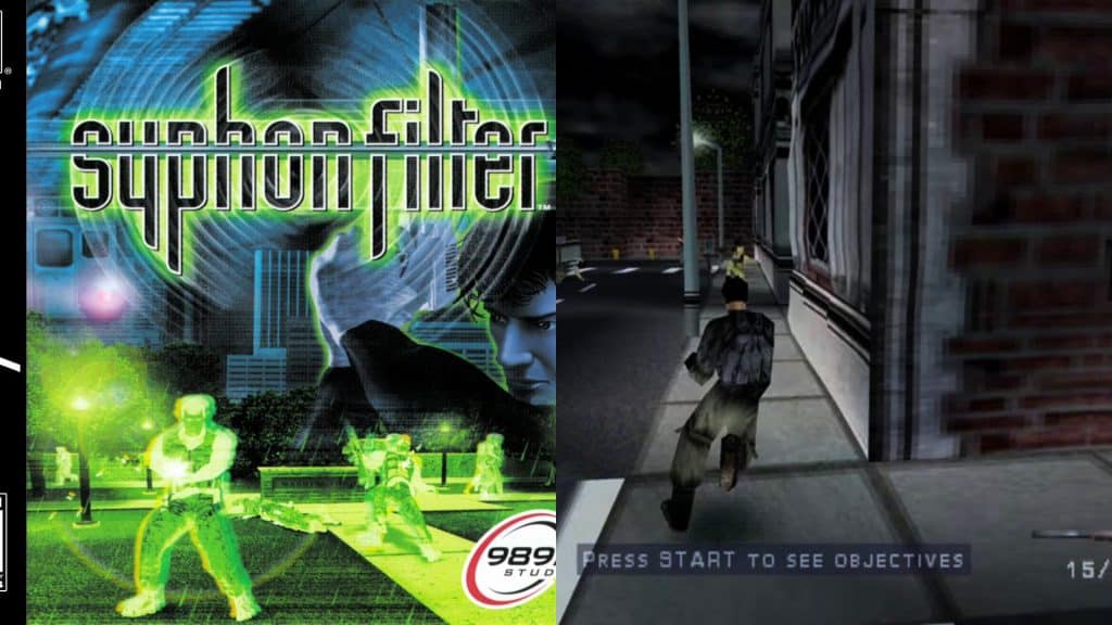 Syphon Filter cover and gameplay