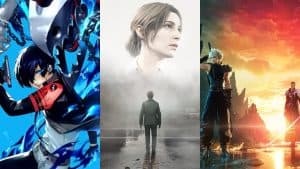 Persona 3 Reload, Silent Hill 2, and Final Fantasy VII Rebirth key art