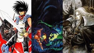 Xanadu: Dragon Slayer II, Super Metroid, and Castlevania: Symphony of the Night key art