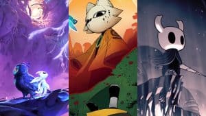 Ori and the Will of the Wisps, Nine Sols, and Hollow Knight key art