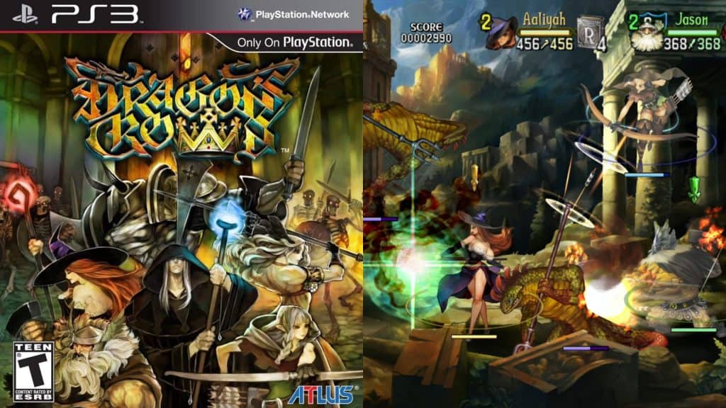Dragon's Crown cover art and gameplay