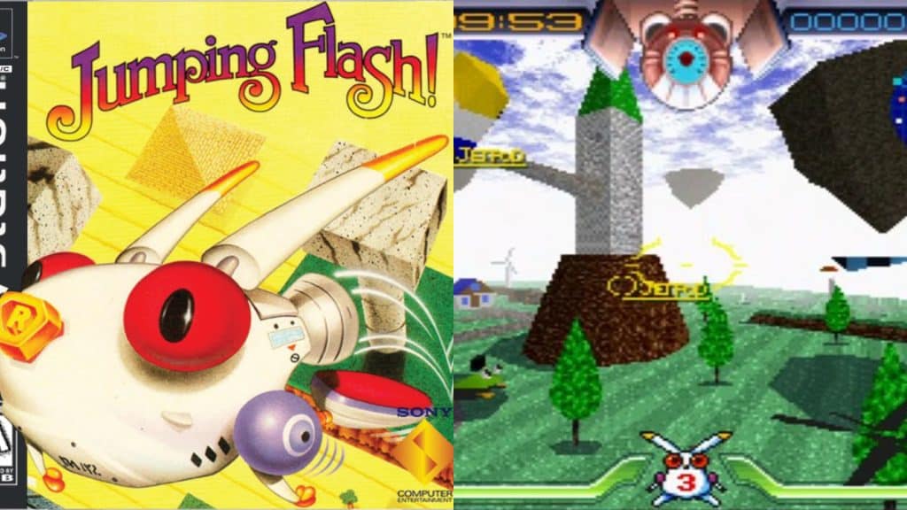 Jumping Flash cover and gameplay