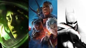 Alien: Isolation, Baldur's Gate 3, and Batman: Arkham City key art