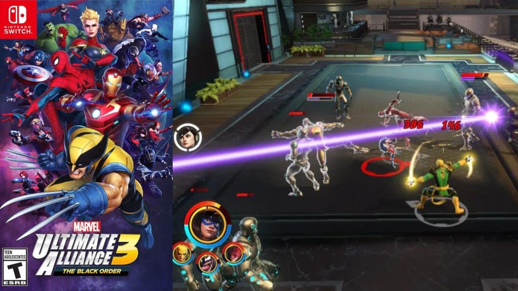 Marvel Ultimate Alliance 3 cover and gameplay