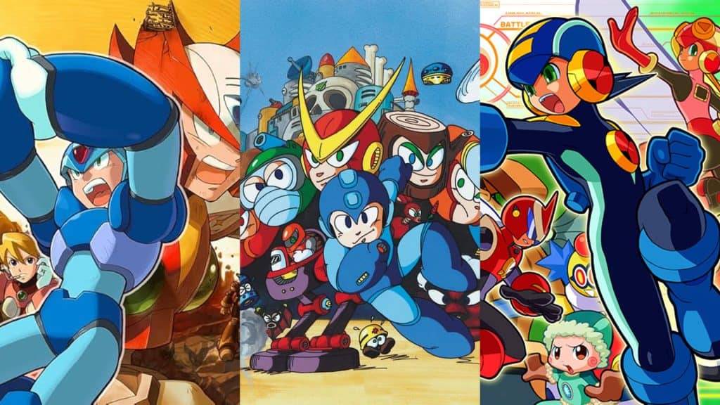 Mega Man 2, Mega Man X, and Mega Man Battle Network artwork
