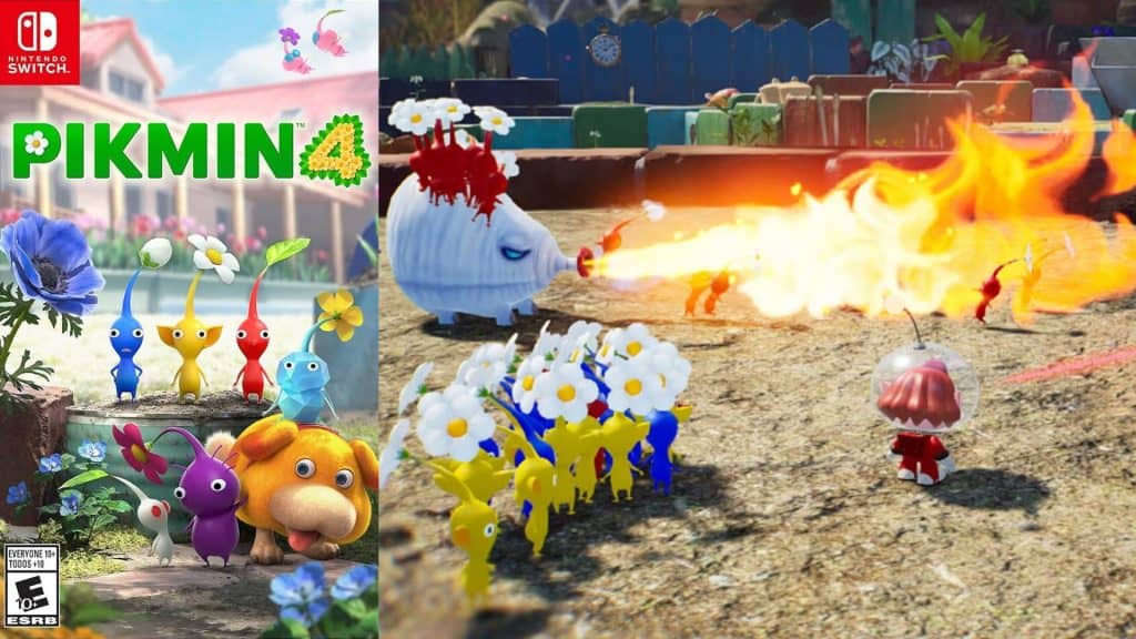 Pikmin 4 cover and gameplay