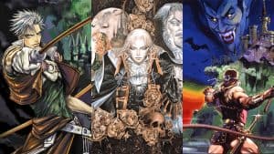 Castlevania, Castlevania: Symphony of the Night, and Castlevania: Circle of the Moon key art