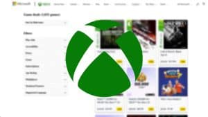 Xbox store page and Xbox logo