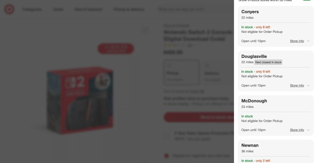 Target website stock checker