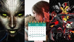 Death Stranding 2, System Shock 2, and Persona 5: The Phantom X key art