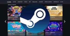 Steam Store page and Steam logo
