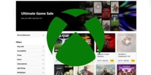 Xbox Store Sales and Deals page and Xbox logo