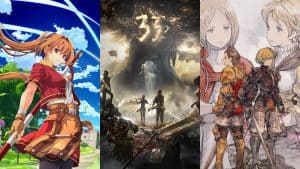 Trails in the Sky 1st Chapter, Clair Obscur: Expedition 33, and Final Fantasy Tactics: The Ivalice Chronicles key art