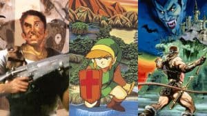 Resident Evil, The Legend of Zelda, and Castlevania key art