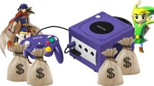 GameCube console and character models